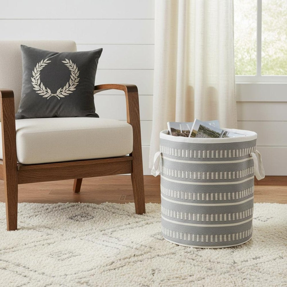 21" Blue Nesting Fabric Basket