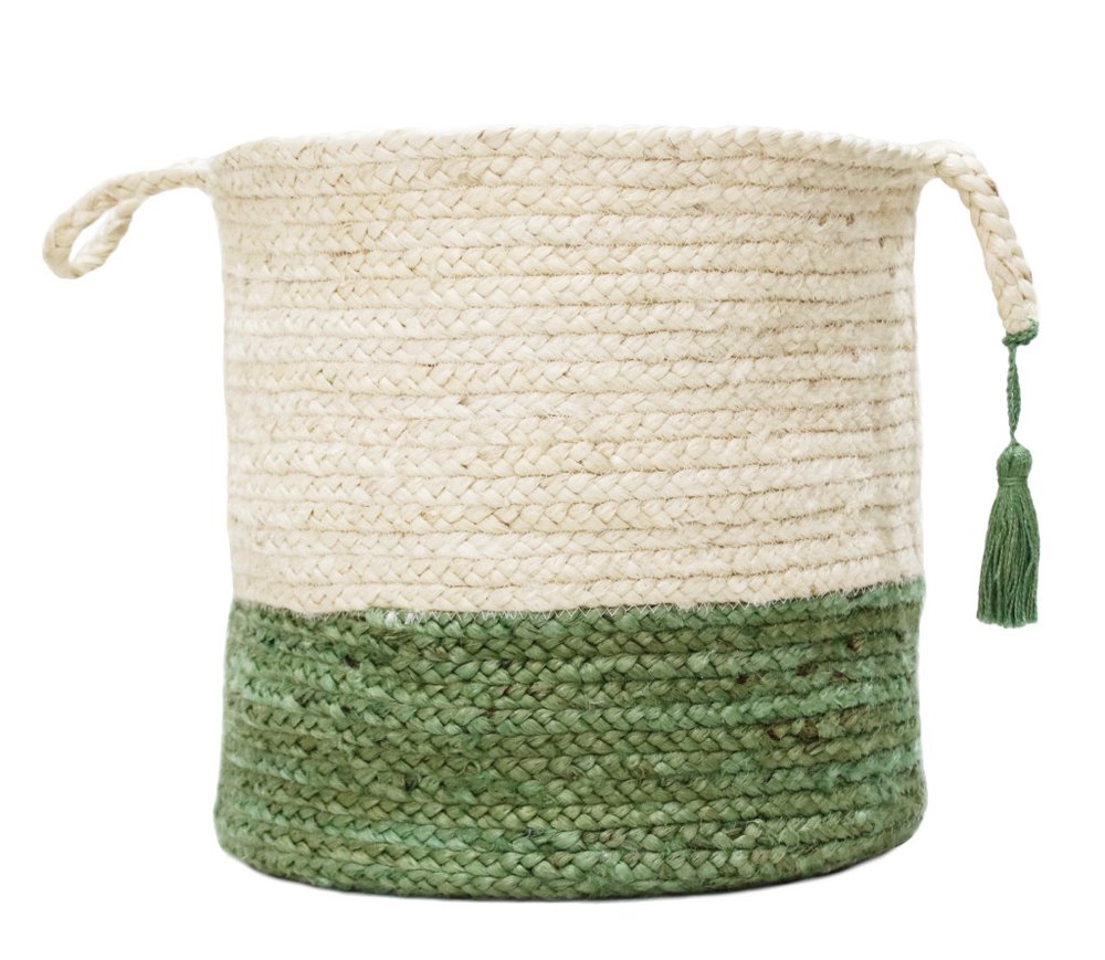 19" White Nesting Jute Basket