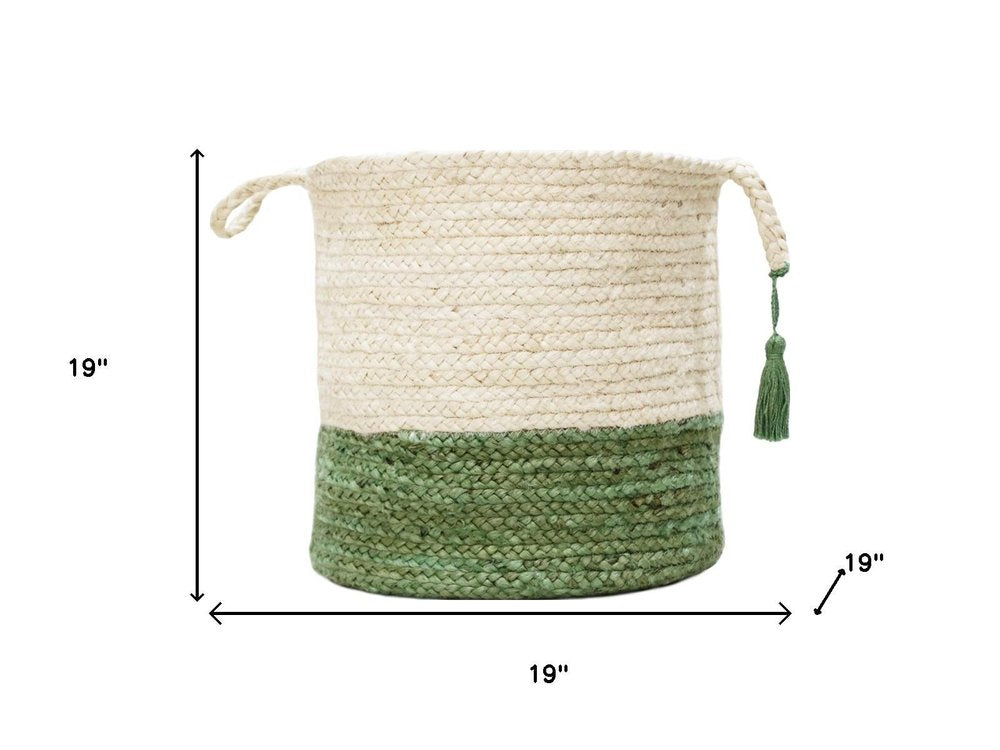 19" White Nesting Jute Basket