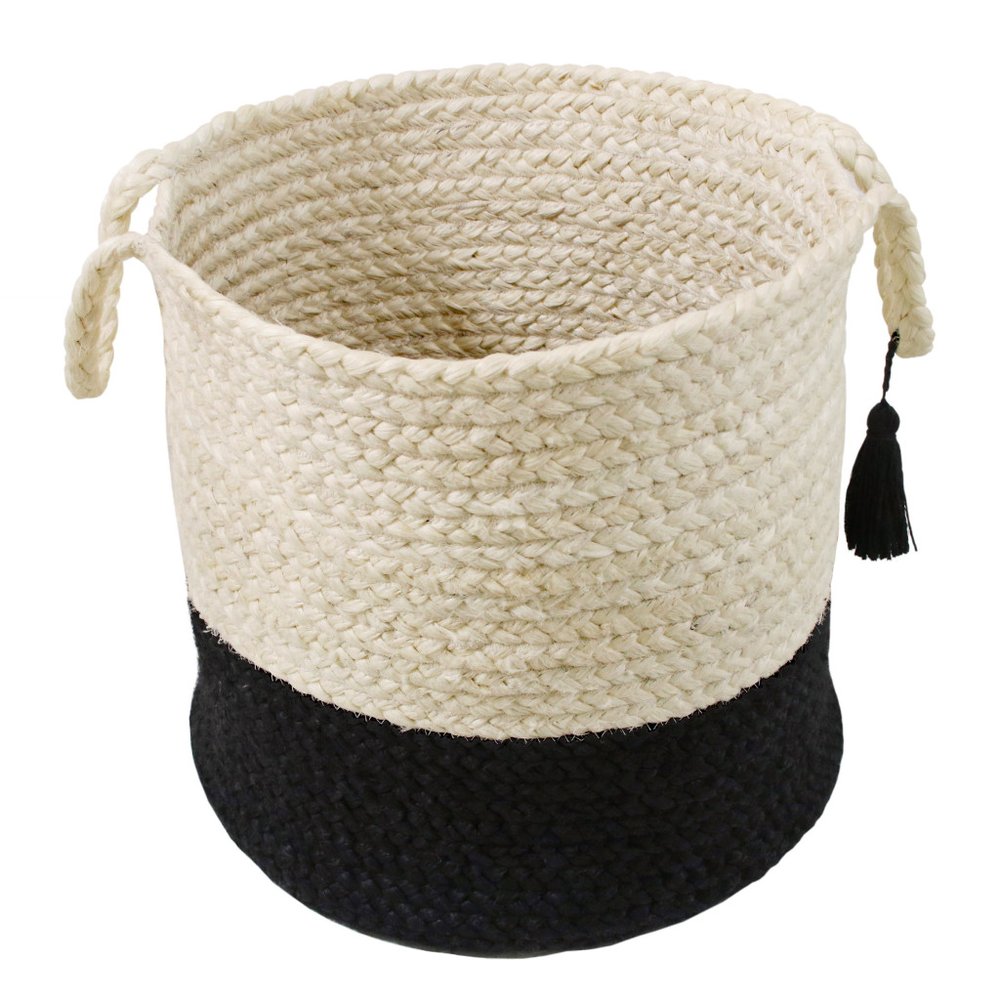 17" White Nesting Jute Basket