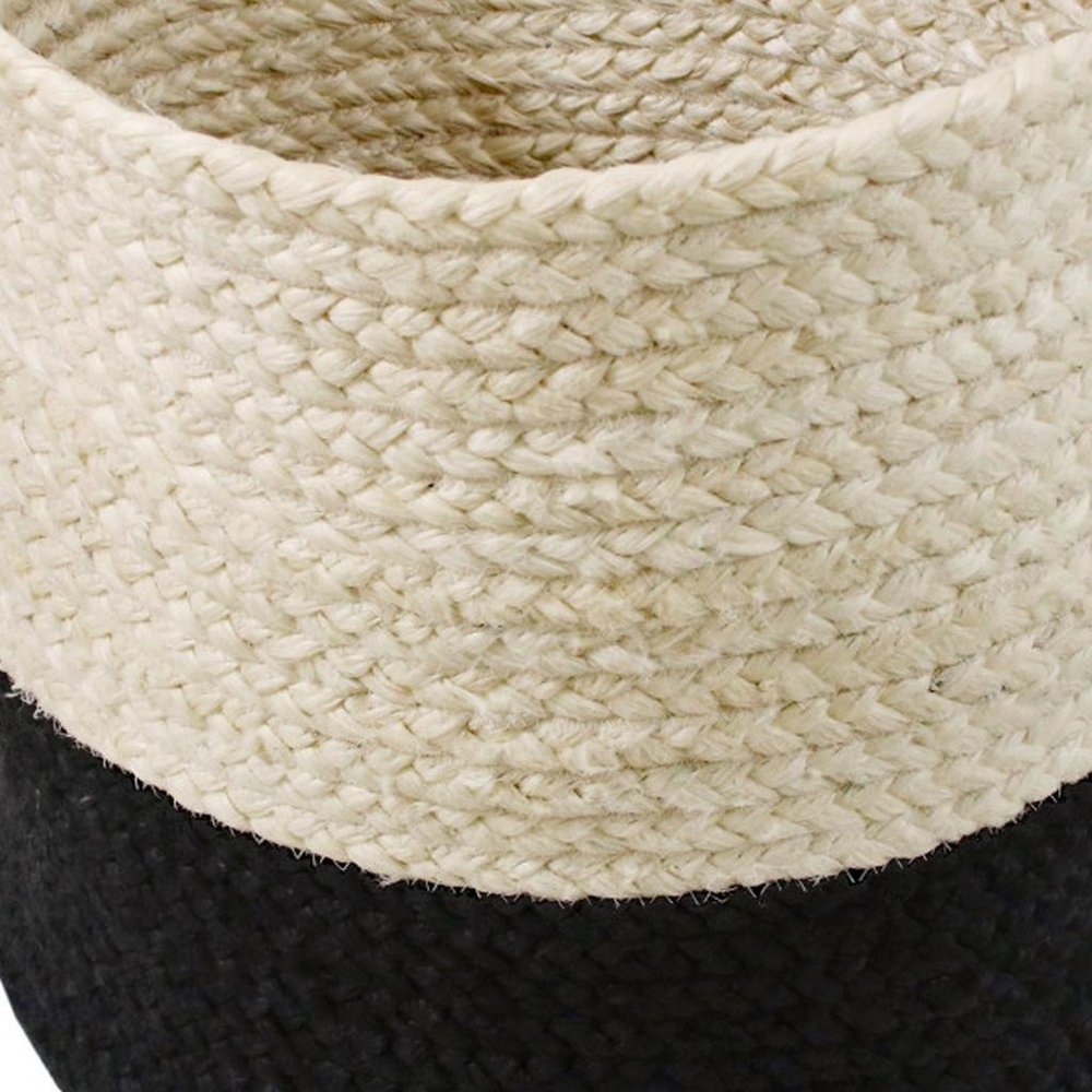 17" White Nesting Jute Basket