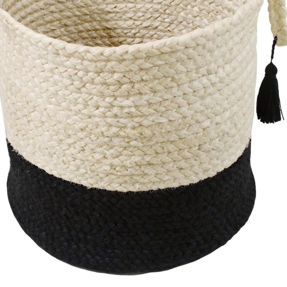 17" White Nesting Jute Basket