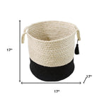 17" White Nesting Jute Basket