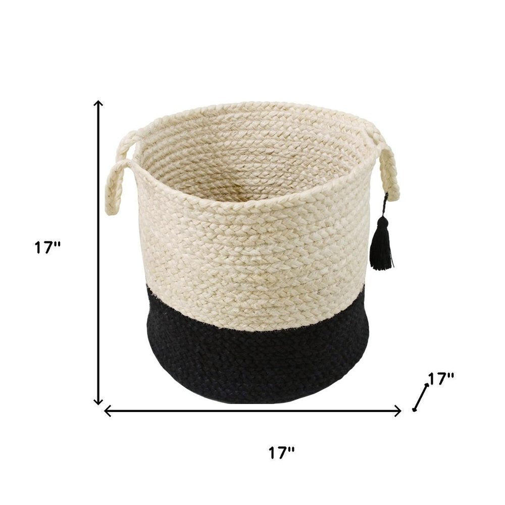 17" White Nesting Jute Basket