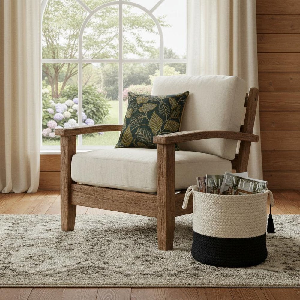 17" White Nesting Jute Basket