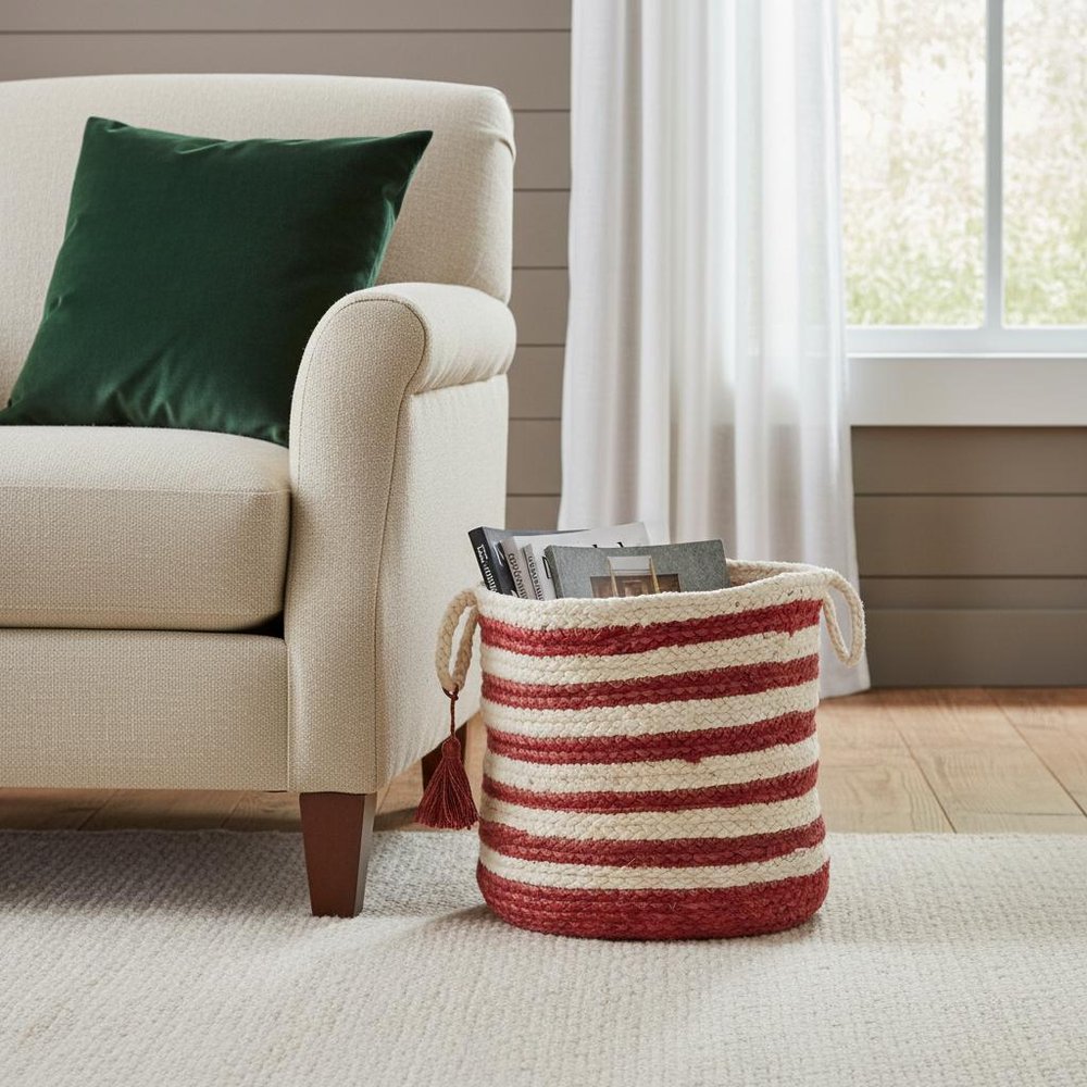 17" Ivory Nesting Jute Basket