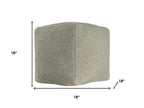 18" Sage Boucle Pouf Ottoman