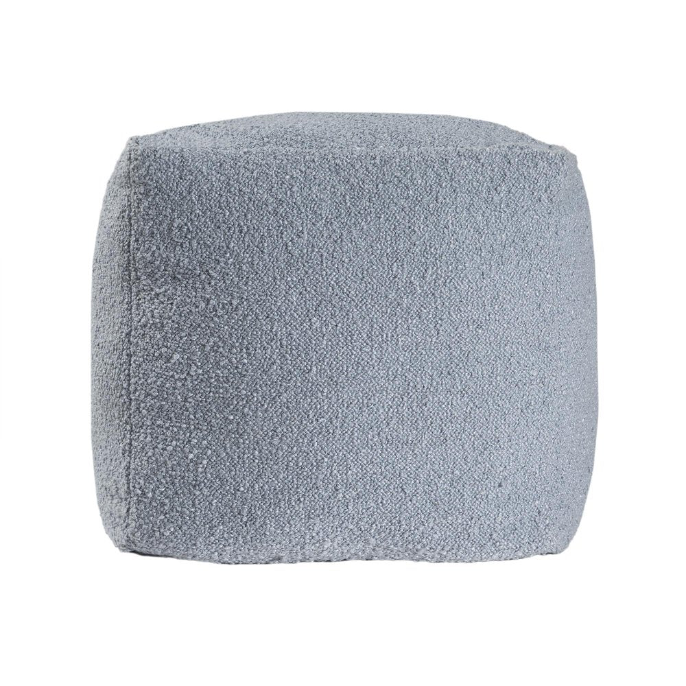 18" Blue Boucle Pouf Ottoman