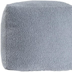 18" Blue Boucle Pouf Ottoman