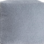 18" Blue Boucle Pouf Ottoman