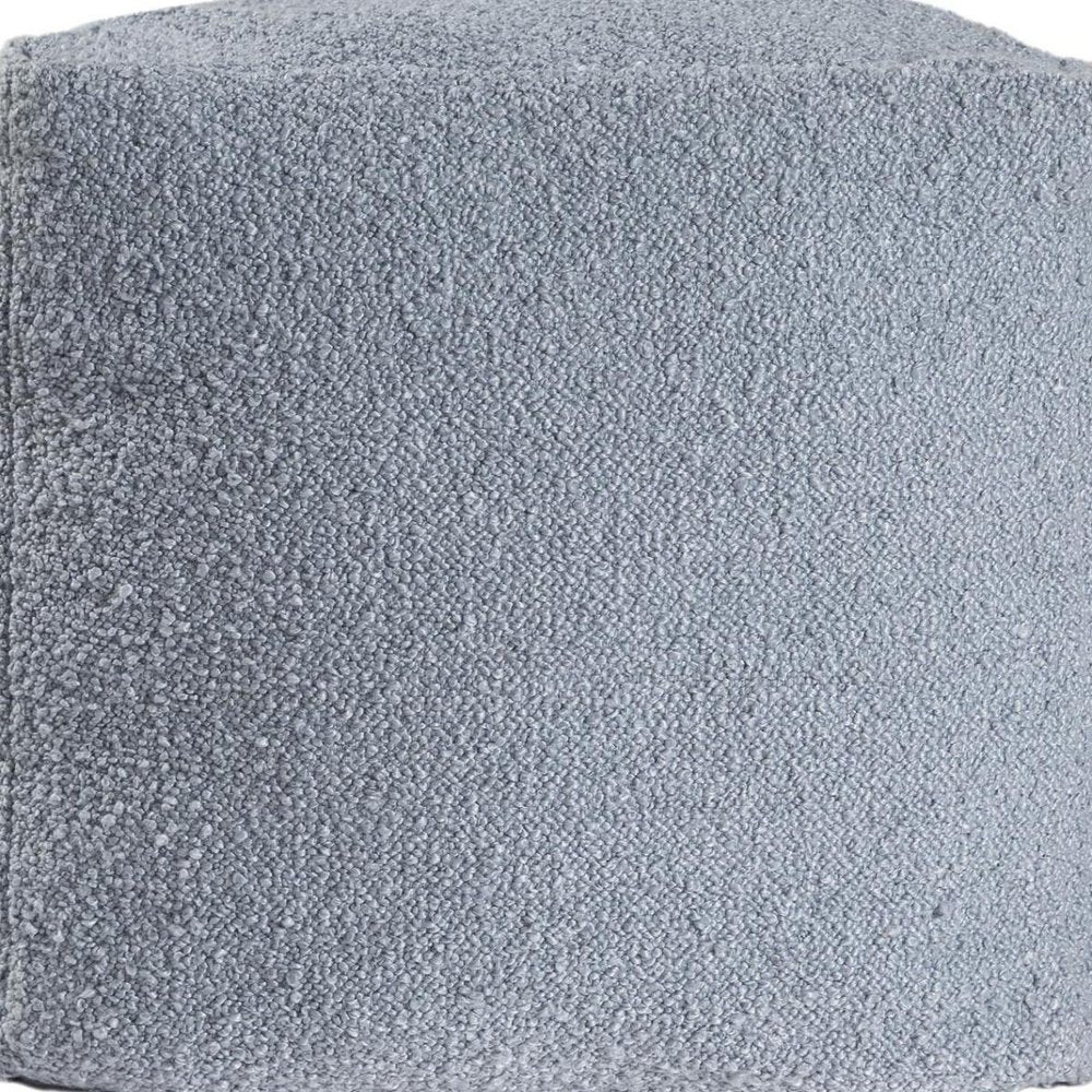18" Blue Boucle Pouf Ottoman