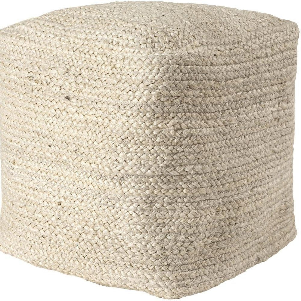 18" Natural Jute Pouf Ottoman