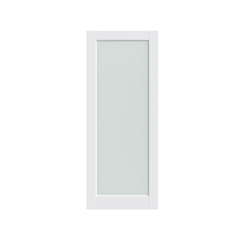 80" X 24" White Glass French Doors
