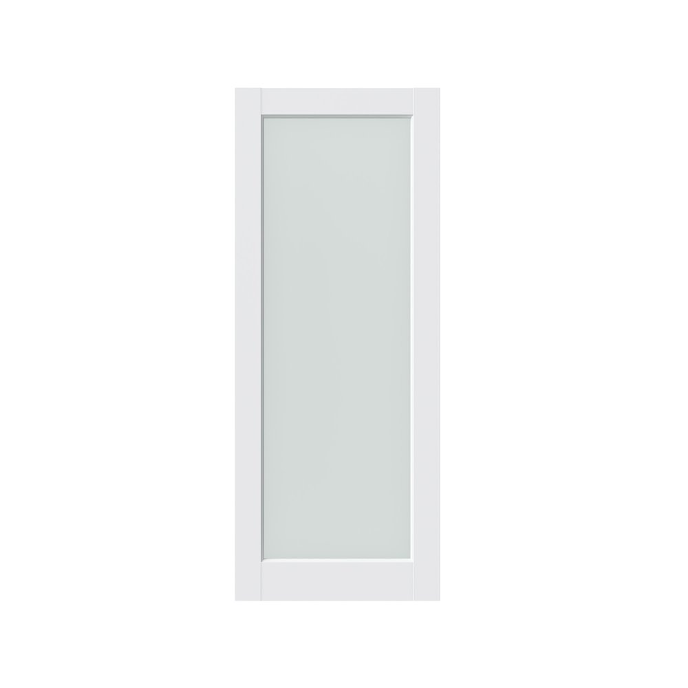 80" X 24" White Glass French Doors