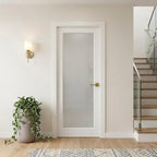 80" X 24" White Glass French Doors