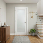 80" X 32" White Wood And Glass Slab Door
