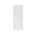 80" X 24" White Wood And Glass Slab Door