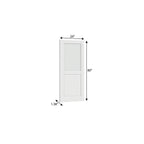 80" X 24" White Wood And Glass Slab Door