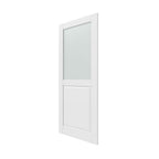 80" X 32" White Wood And Glass Slab Door