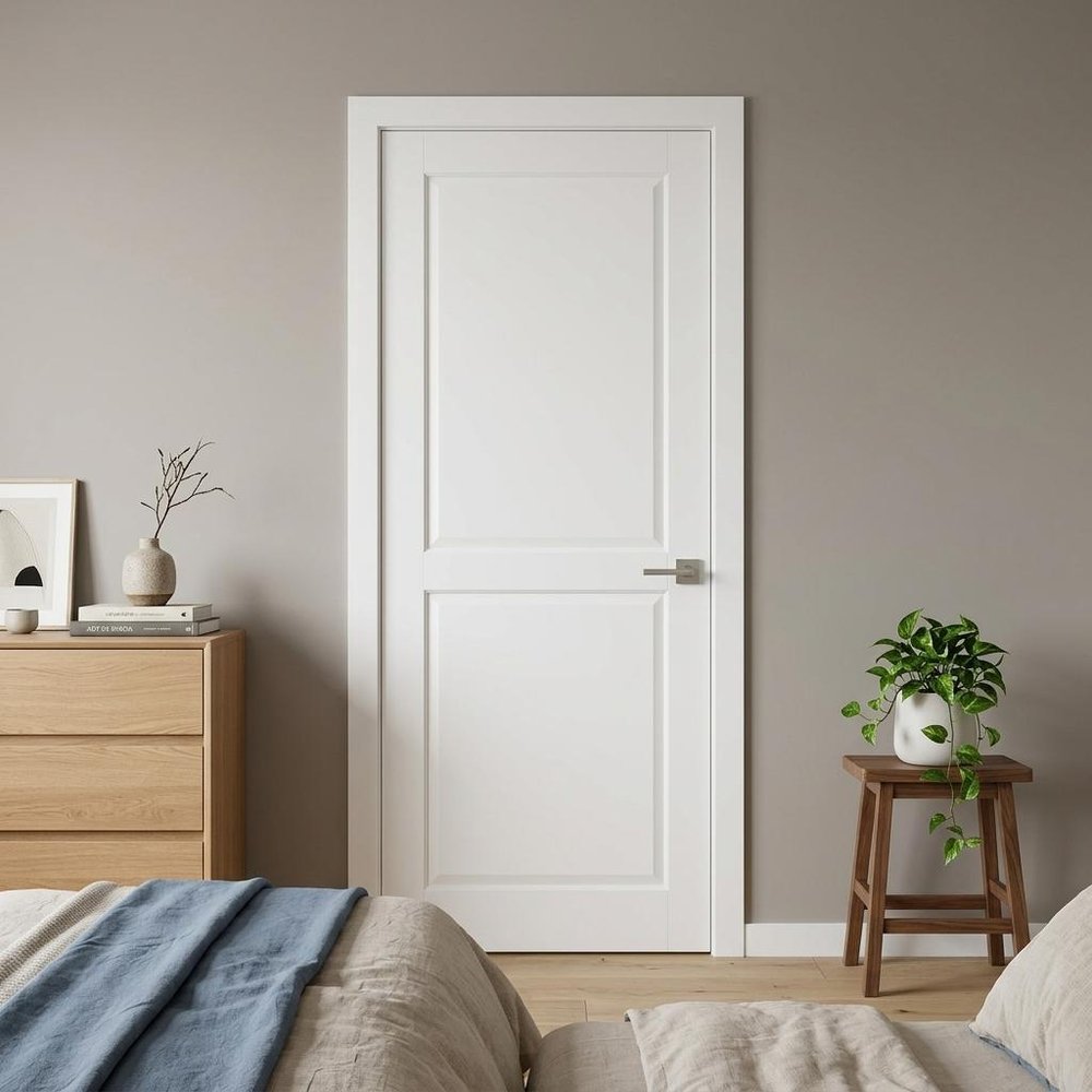 80" X 30" White Wood Slab Door