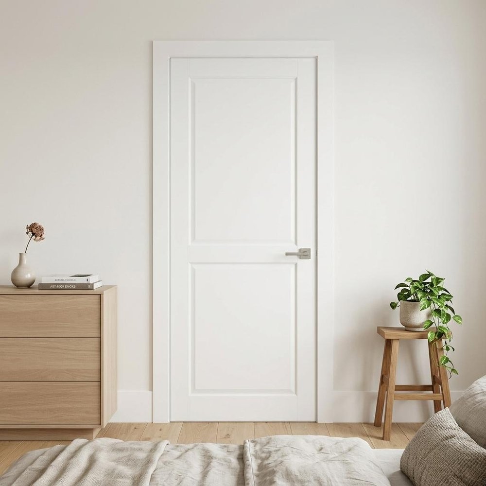 80" X 32" White Wood Slab Door