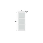 80" X 24" White Wood And Glass Slab Door