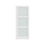 80" X 30" White Wood And Glass Slab Door
