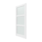 80" X 30" White Wood And Glass Slab Door