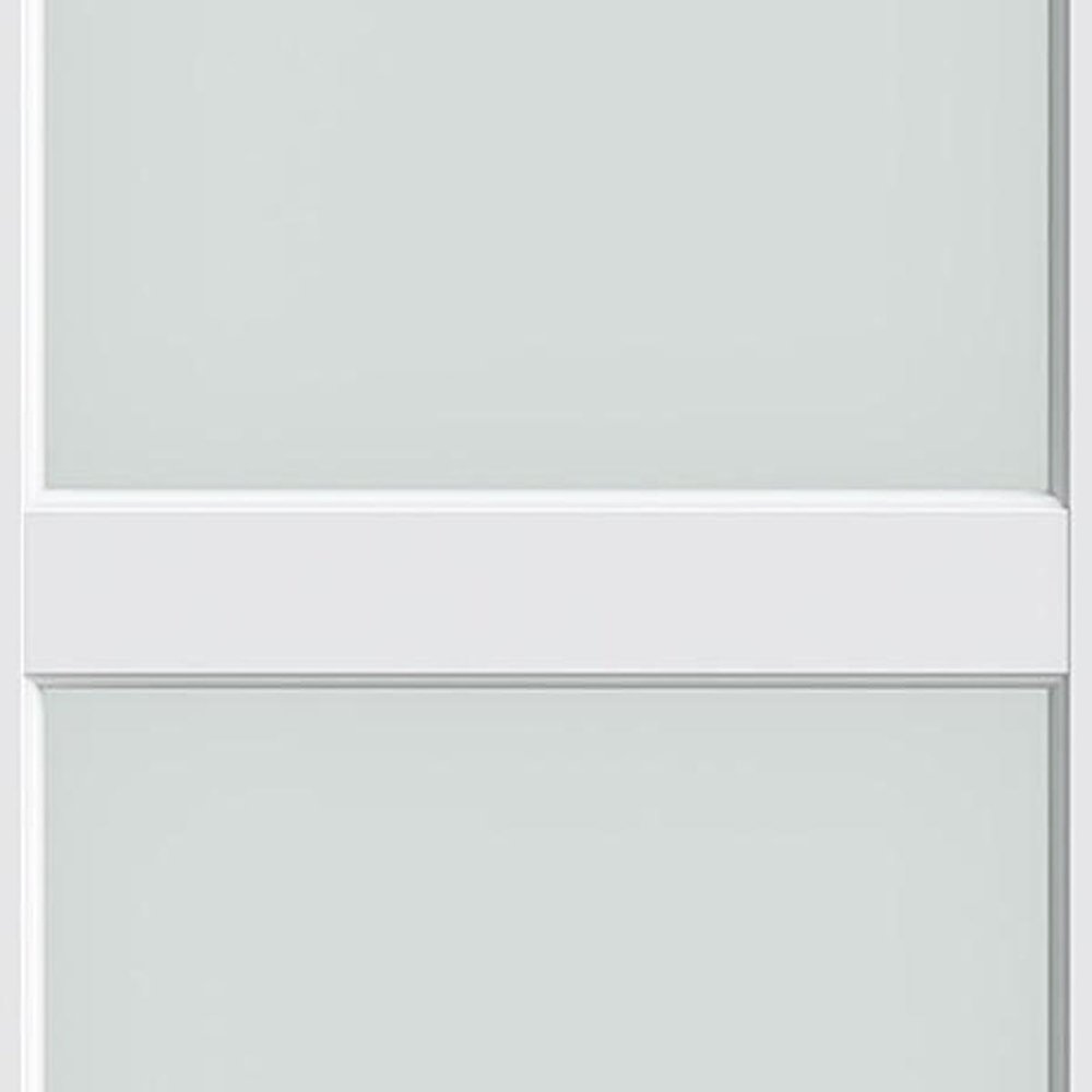 80" X 32" White Wood And Glass Slab Door