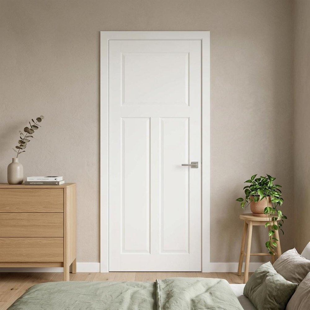 80" X 24" White Wood Slab Door