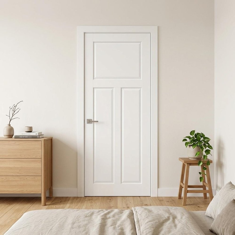 80" X 30" White Wood Slab Door