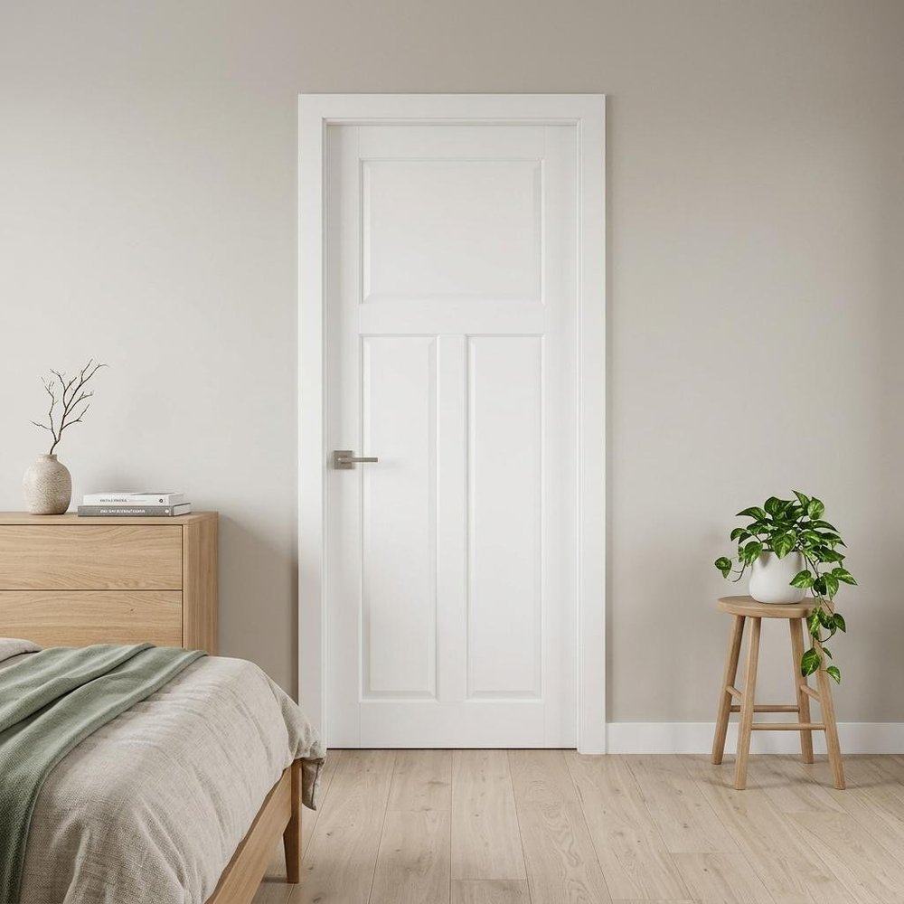 80" X 32" White Wood Slab Door