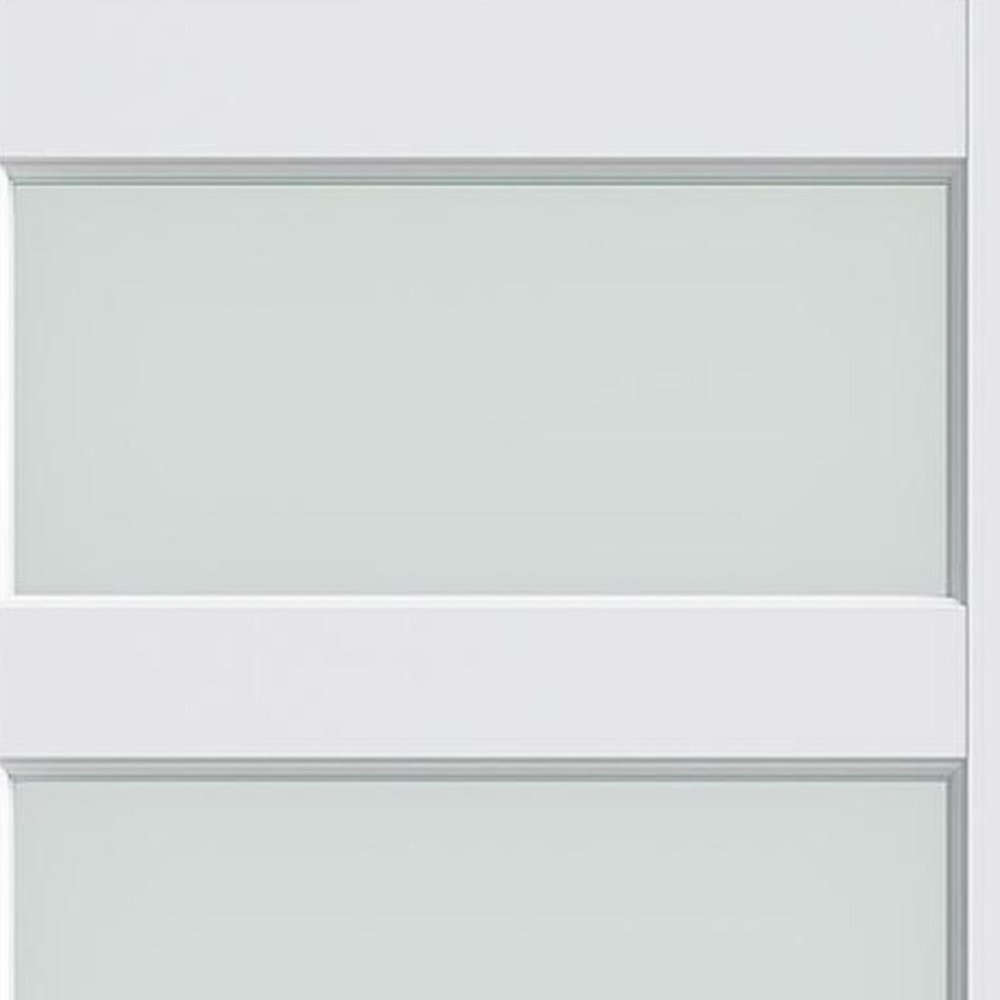 80" X 24" White Wood And Glass Slab Door