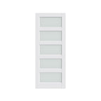 80" X 28" White Wood And Glass Slab Door