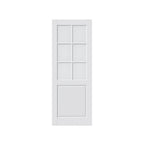 80" X 24" White Wood And Glass Slab Door