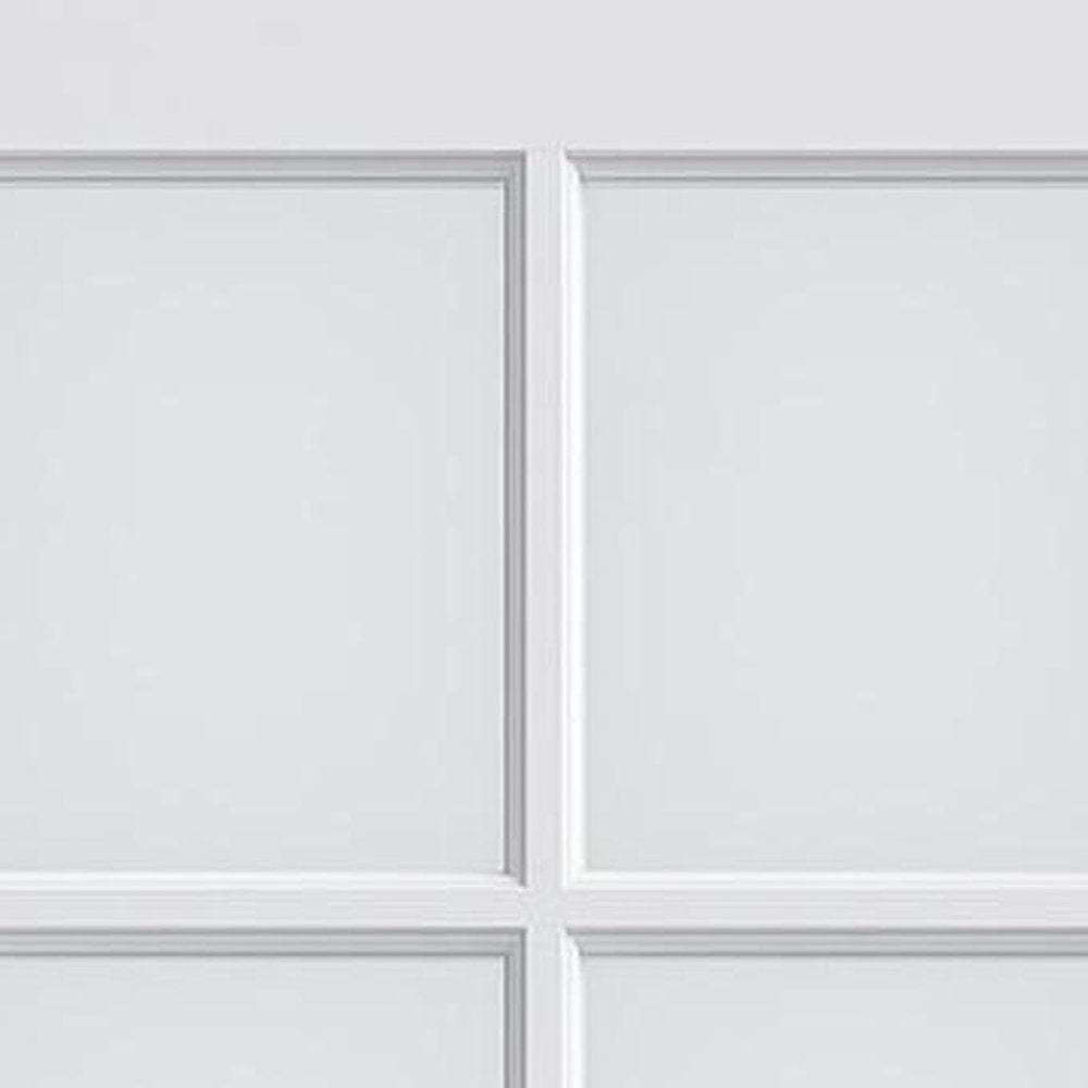 80" X 30" White Wood And Glass Slab Door