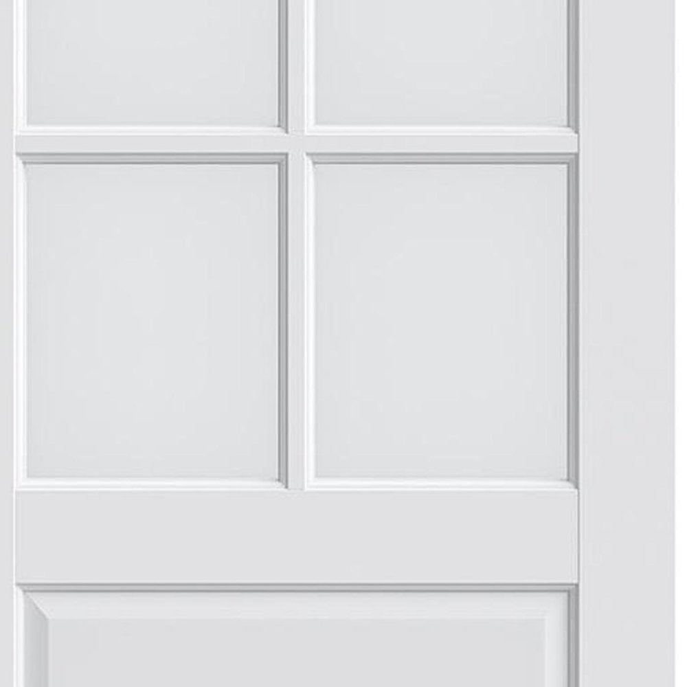96" X 24" White Wood And Glass Slab Door