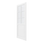 96" X 24" White Wood And Glass Slab Door