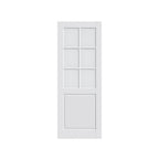 96" X 30" White Wood And Glass Slab Door