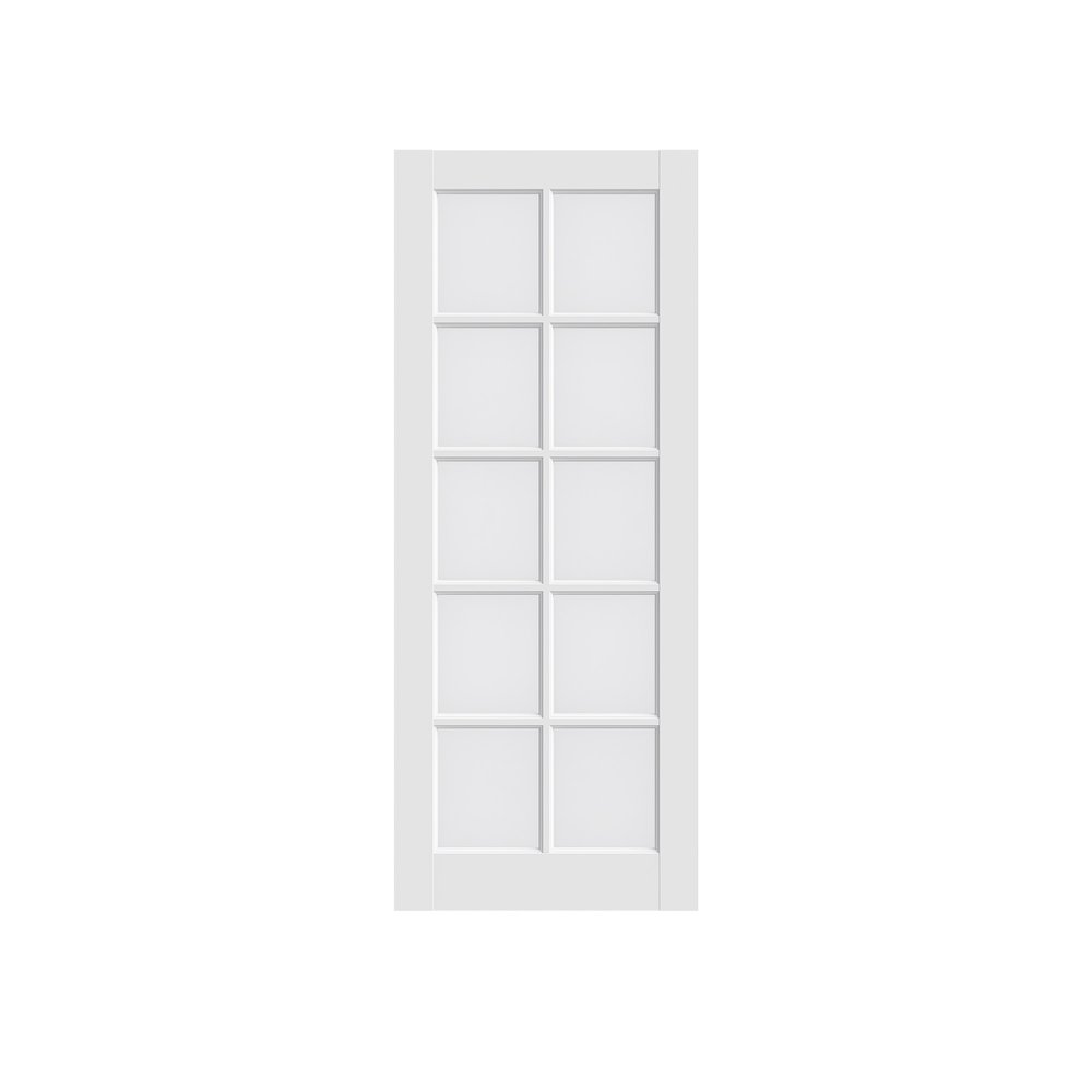 80" X 24" White Glass French Doors
