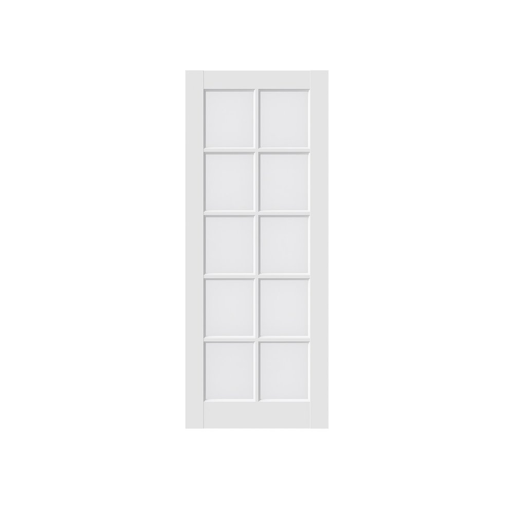 80" X 28" White Glass French Doors