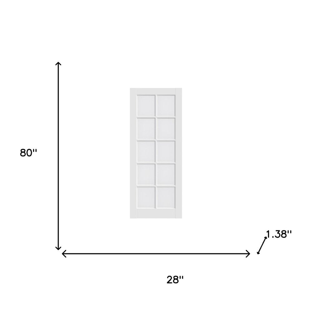 80" X 28" White Glass French Doors