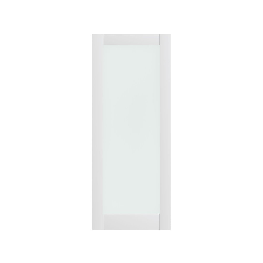 80" X 28" White Wood And Glass Slab Door