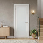 80" X 28" White Wood And Glass Slab Door
