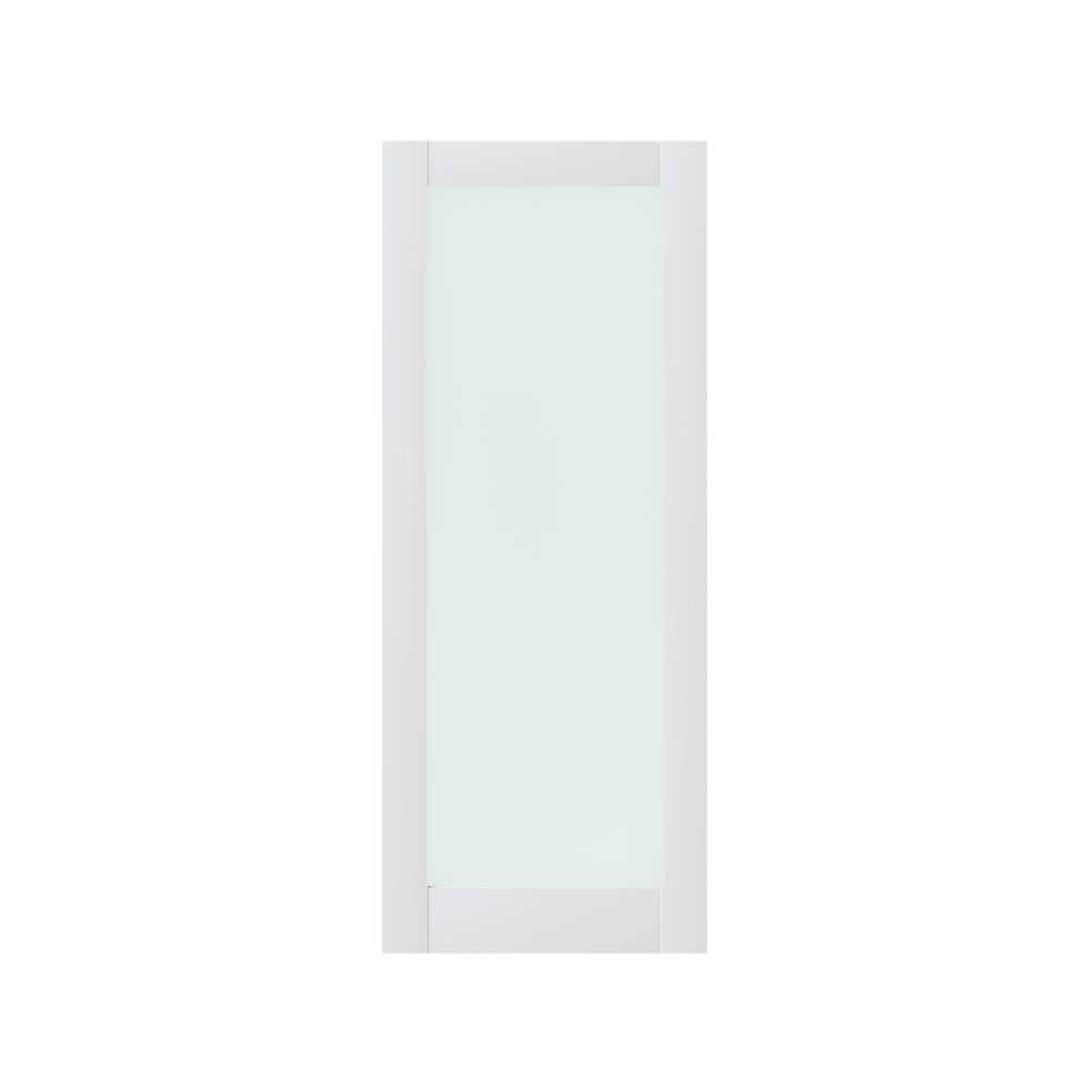 80" X 28" White Wood And Glass Slab Door