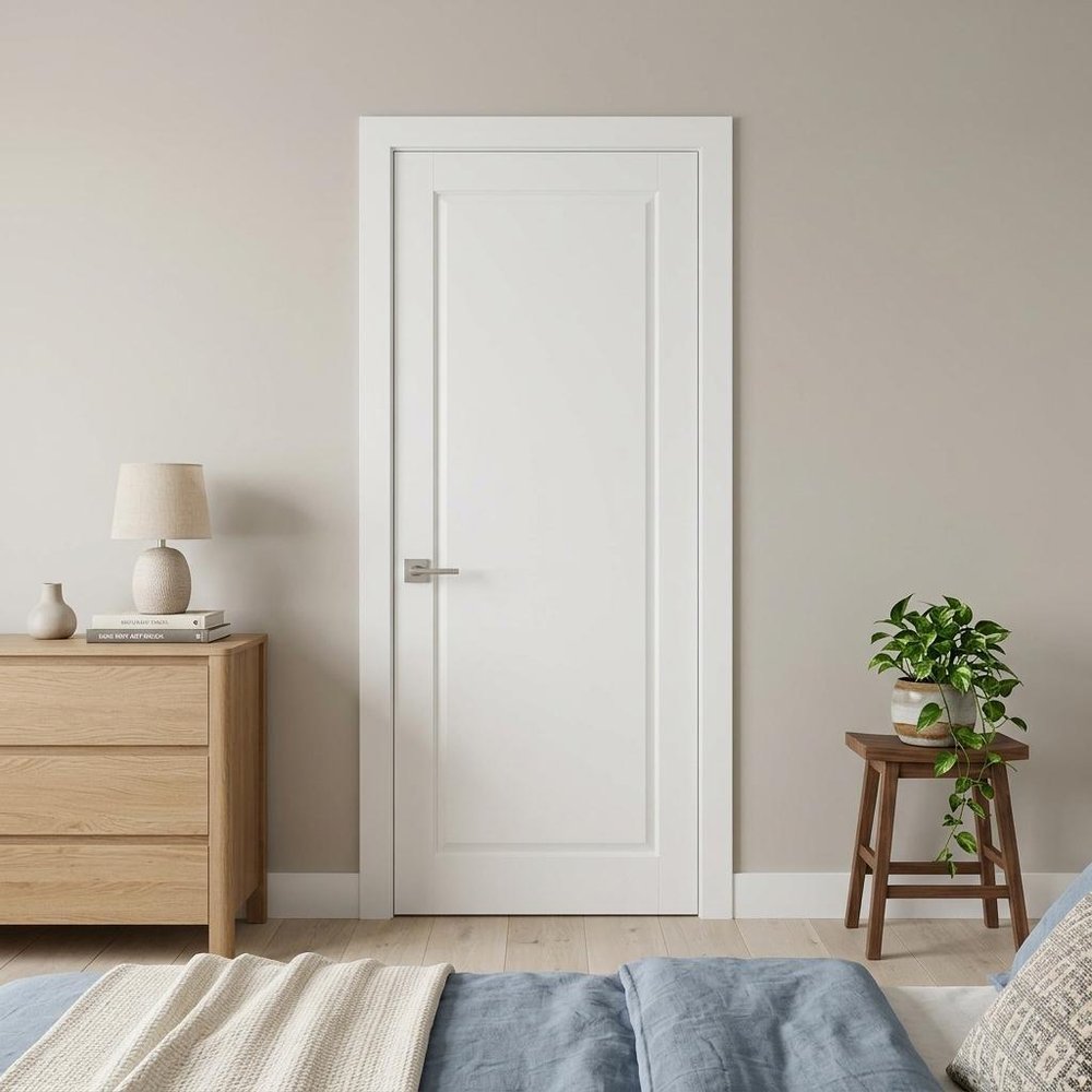 80" X 18" White Wood Slab Door