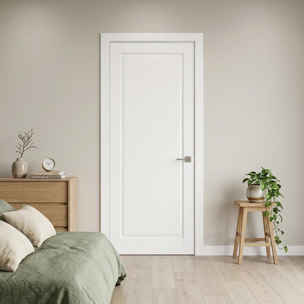 80" X 30" White Wood Slab Door