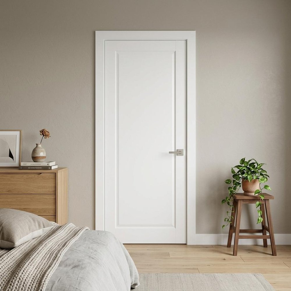 80" X 32" White Wood Slab Door