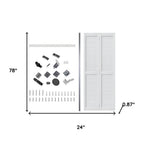Set Of Two 78" X 24" White Wood Bi-Fold Door
