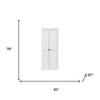 Set Of Two 78" X 30" White Wood Bi-Fold Door